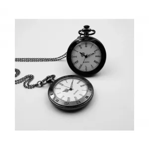 NEW 검정 체인 목걸이 회중 시계 골동품 빈티지 선물 수집