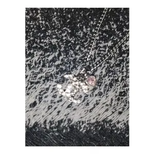 [정품빈티지] 샤넬 컬러큐빅 하트참 목걸이